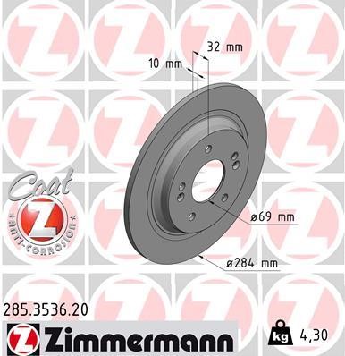 Otto Zimmermann 285.3536.20 Brake disk 285353620