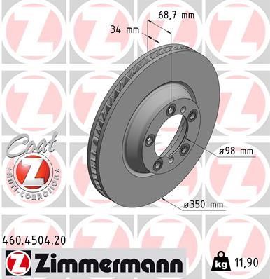Otto Zimmermann 460.4504.20 Brake disk 460450420