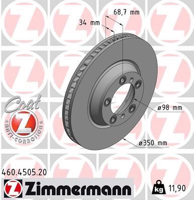 Otto Zimmermann 460.4505.20 Brake disk 460450520