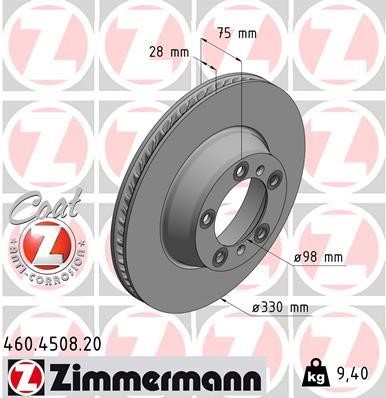 Otto Zimmermann 460.4508.20 Brake disk 460450820