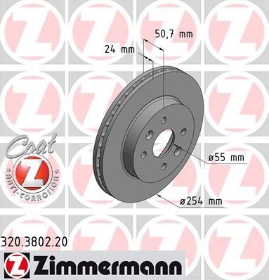 Otto Zimmermann 320.3802.20 Brake disc 320380220