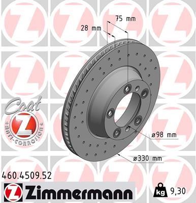 Otto Zimmermann 460.4509.52 Brake disk 460450952