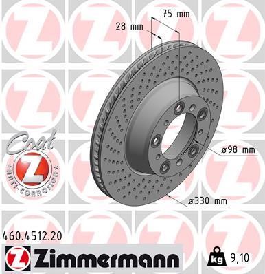 Otto Zimmermann 460.4512.20 Brake disk 460451220