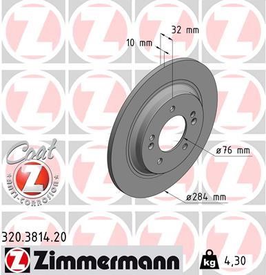 Otto Zimmermann 320.3814.20 Brake disk 320381420