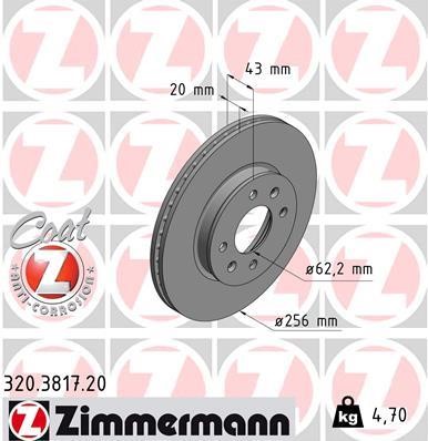 Otto Zimmermann 320.3817.20 Brake disk 320381720