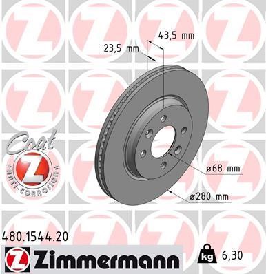 Otto Zimmermann 480154420 Brake disc 480154420