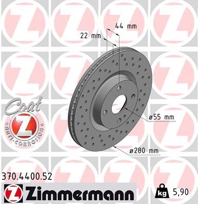 Otto Zimmermann 370.4400.52 Brake disc 370440052