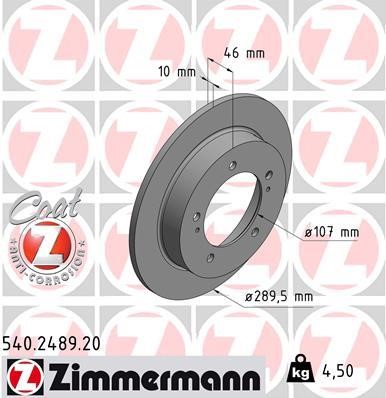 Otto Zimmermann 540.2489.20 Brake disc 540248920