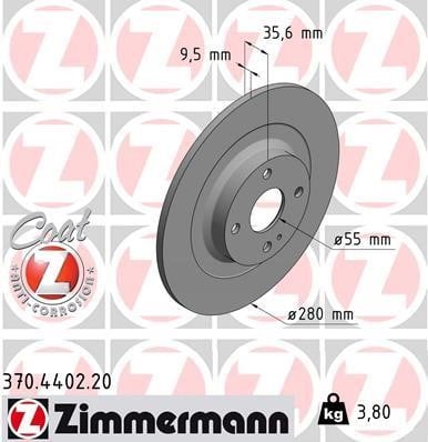 Otto Zimmermann 370.4402.20 Brake disc 370440220