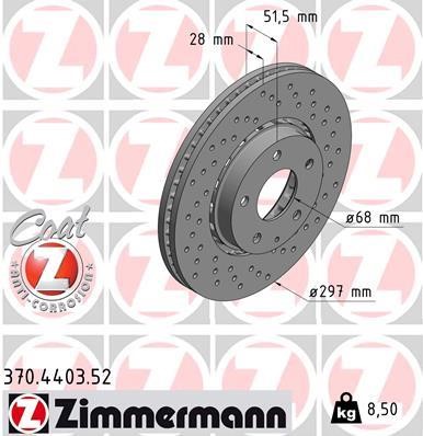 Otto Zimmermann 370.4403.52 Front brake disc ventilated 370440352