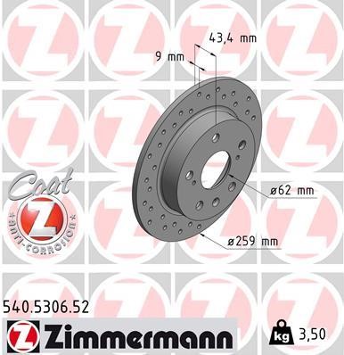 Otto Zimmermann 540.5306.52 Brake disk 540530652