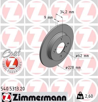 Otto Zimmermann 540.5313.20 Brake disk 540531320 540531320 Otto Zimmermann Brake disk