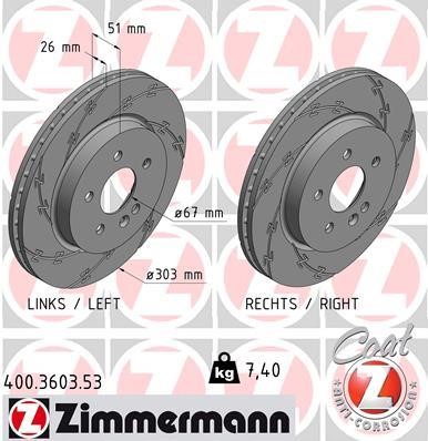 Otto Zimmermann 400.3603.53 Brake disk 400360353