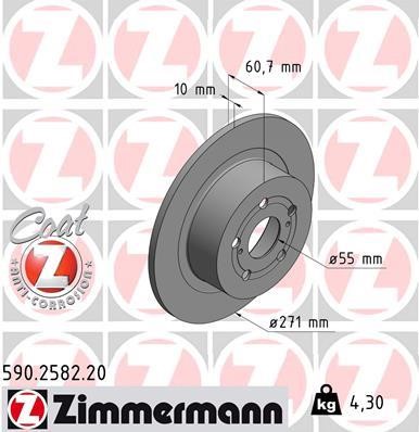 Otto Zimmermann 590.2582.20 Brake disc 590258220