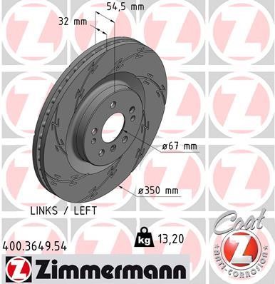 Otto Zimmermann 400.3649.54 Brake disc 400364954