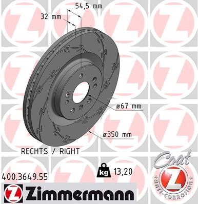 Otto Zimmermann 400.3649.55 Brake disc 400364955