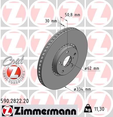 Otto Zimmermann 590.2822.20 Ventilated front left brake disc 590282220