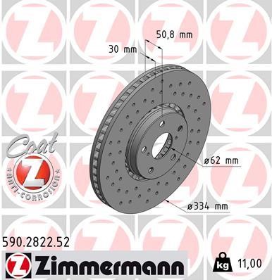 Otto Zimmermann 590.2822.52 Ventilated front left brake disc 590282252