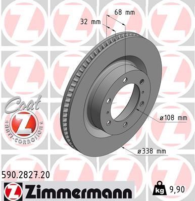Otto Zimmermann 590282720 Front brake disc ventilated 590282720