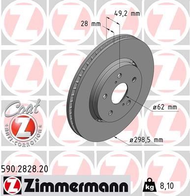 Otto Zimmermann 590.2828.20 Front brake disc ventilated 590282820