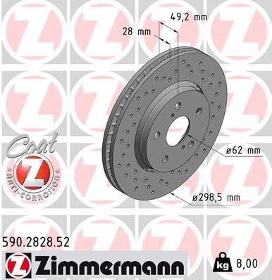 Otto Zimmermann 590.2828.52 Brake disk 590282852