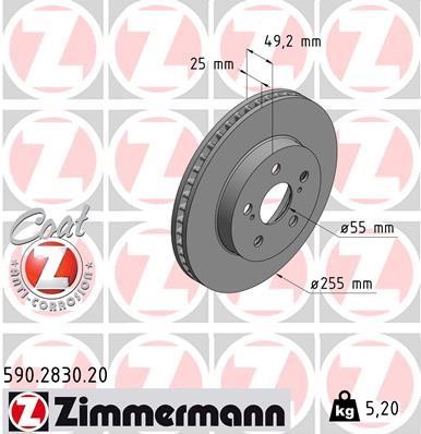 Otto Zimmermann 590.2830.20 Brake disk 590283020