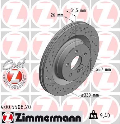 Otto Zimmermann 400.5508.20 Brake disc 400550820
