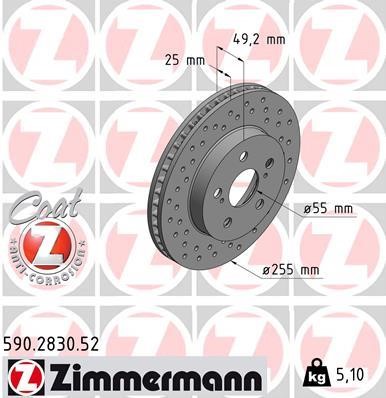 Otto Zimmermann 590.2830.52 Brake disk 590283052