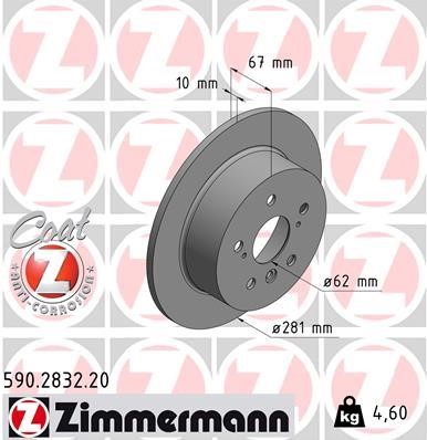 Otto Zimmermann 590.2832.20 Brake disc 590283220