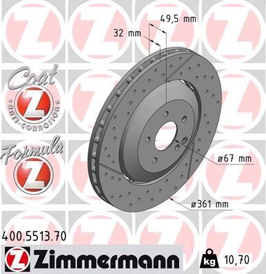 Otto Zimmermann 400.5513.70 Brake disk 400551370
