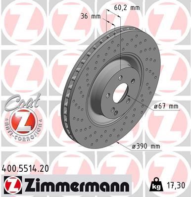 Otto Zimmermann 400.5514.20 Brake disc 400551420