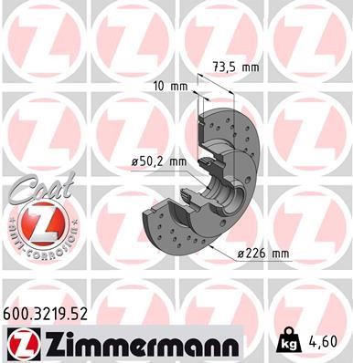 Otto Zimmermann 600.3219.52 Brake disc 600321952
