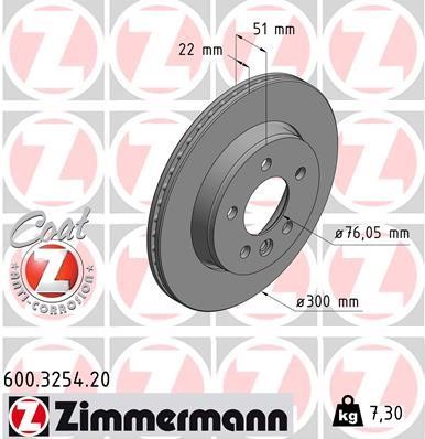 Otto Zimmermann 600.3254.20 Brake disc 600325420