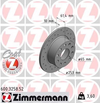 Otto Zimmermann 600.3258.52 Brake disk 600325852