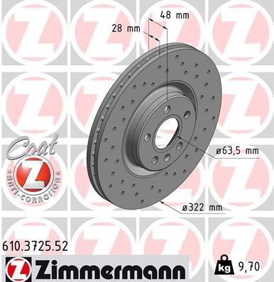 Otto Zimmermann 610.3725.52 Brake disk 610372552