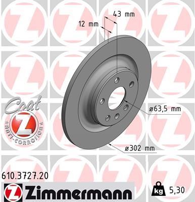 Otto Zimmermann 610.3727.20 Brake disk 610372720