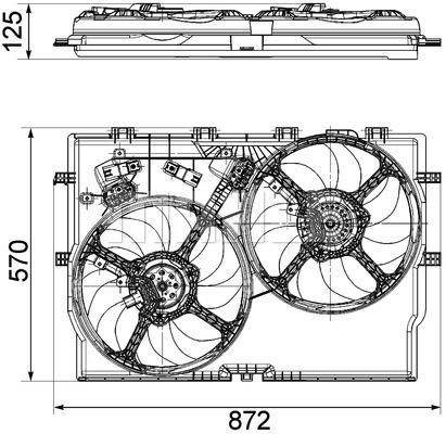 Hub, engine cooling fan wheel Mahle/Behr CFF 194 000P