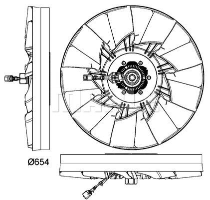 Hub, engine cooling fan wheel Mahle/Behr CFF 478 000P