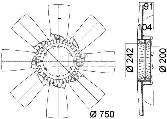 Fan impeller Mahle/Behr CFW 49 000P