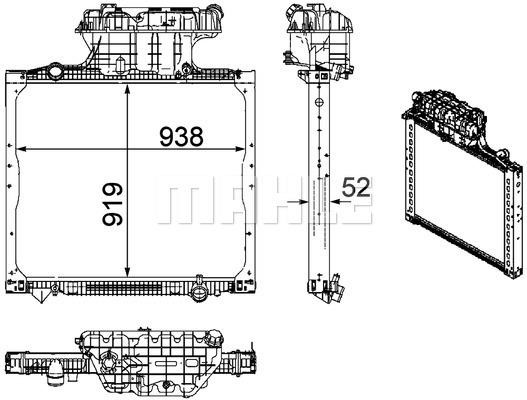 Engine cooling radiator Mahle/Behr CR 1168 000P