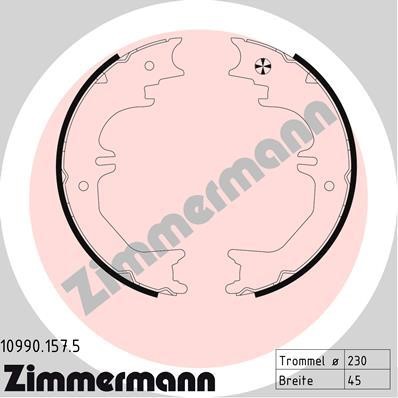 Otto Zimmermann 10990.157.5 Parking brake shoes 109901575