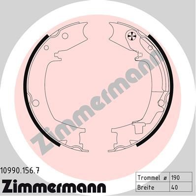 Otto Zimmermann 10990.156.7 Parking brake shoes 109901567