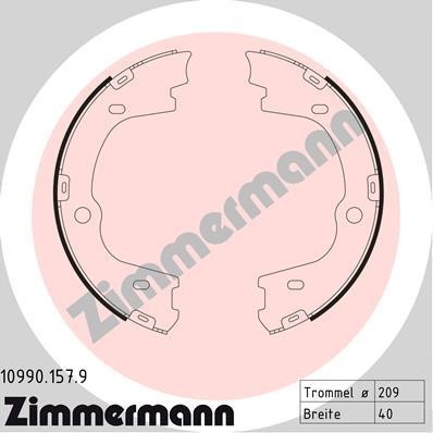 Otto Zimmermann 10990.157.9 Parking brake shoes 109901579