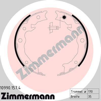 Parking brake shoes Subaru: 109901574 Otto Zimmermann Handbrake shoes