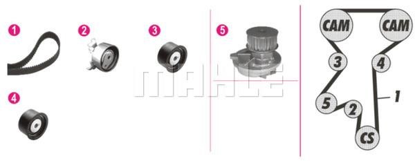 Mahle/Behr CPK 13 000P TIMING BELT KIT WITH WATER PUMP CPK13000P