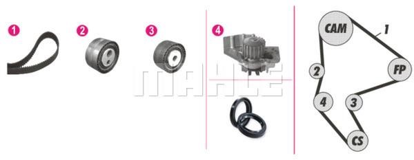 Mahle/Behr CPK 26 000P TIMING BELT KIT WITH WATER PUMP CPK26000P