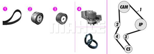 Mahle/Behr CPK 37 000P TIMING BELT KIT WITH WATER PUMP CPK37000P