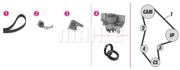 Mahle/Behr CPK 41 000P TIMING BELT KIT WITH WATER PUMP CPK41000P
