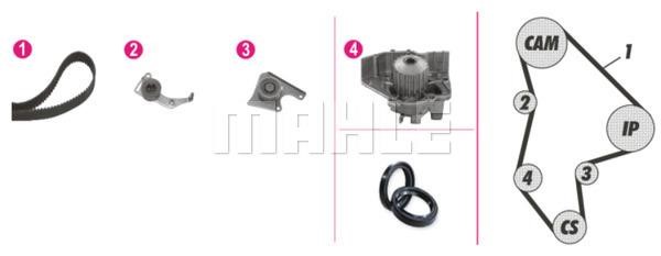 Mahle/Behr CPK 42 000P TIMING BELT KIT WITH WATER PUMP CPK42000P