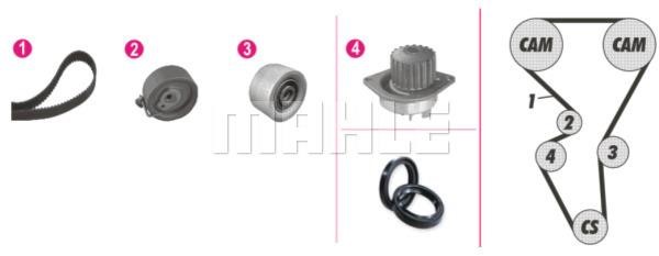 Mahle/Behr CPK 44 000P TIMING BELT KIT WITH WATER PUMP CPK44000P